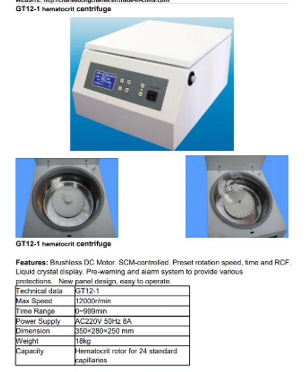 Beili  Hematocrit Centrifugal Machine Model GT12-1 